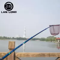 蓝龙抄网折叠鱼网兜碳素抄网竿超硬抄鱼网捞鱼网伸缩杆鲫鱼网杆