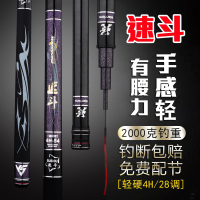 正品清泉速斗4H鱼竿超硬超轻28调碳素3.9米台钓竿鲫鱼杆休闲钓竿