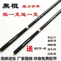 黑棍6.3米鱼竿超轻超细超硬手竿19调偏28调台钓竿碳素短节钓鱼竿
