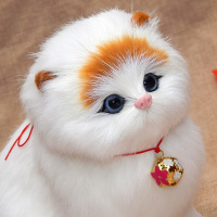 仿真猫咪会叫带声儿童毛绒玩具小猫咪动物模型假猫咪公仔摆件真皮