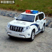 1:32普拉多SUV越野警车合金汽车模型公安车仿真车模声光回力玩具