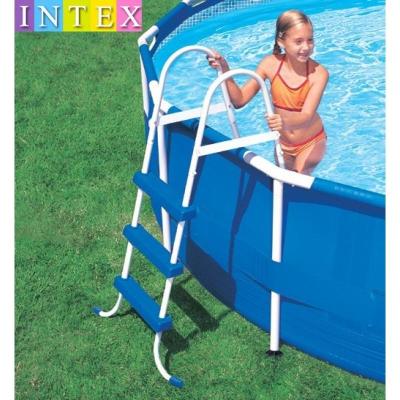 正品INTEX游泳池扶梯水池梯子双面扶梯泳池配套设备爬梯107CM以内