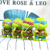 Q版忍者神龟公仔手办关节可动模型玩具汽车载摆件蛋糕烘焙装饰品