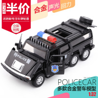 仿真合金属回力车宝马悍马丰田警车巴士小汽车模型男孩儿童玩具车