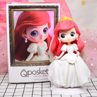 Q posket 迪士尼Q版公仔 爱丽儿 美人鱼婚纱手办模型蛋糕摆件玩具