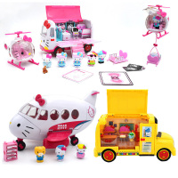 正版Hello kitty女孩过家家玩具车 哈喽凯蒂KT猫救援飞机救护车