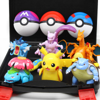 正版宝可梦神奇宝贝宠物小精灵球的玩具变形皮卡丘喷火龙超梦公仔