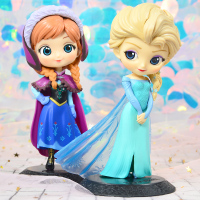 Q posket冰雪奇缘 爱莎艾莎公主 Q版安娜 Elsa 手办模型蛋糕摆件