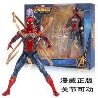漫威复仇者联盟关节可动钢铁蜘蛛侠手办美国队长灭霸玩具人偶