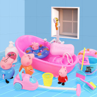 儿童小猪佩琪一家四口洗澡戏水浴室浴盆喷水套装佩奇佩琦宝宝玩具