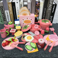 女孩生日过家家仿真蛋糕木质厨房餐具煮饭做饭套装