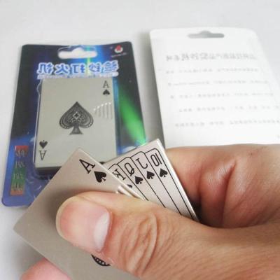 创意个性 电子酷炫扑克牌 防风金属充气打火机带验钞功能