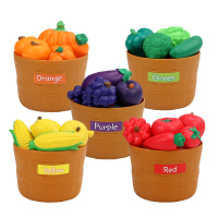 learning resources儿童仿真过家家玩具水果蔬菜颜色认知分类游戏