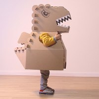 纸箱恐龙可穿模型制作幼儿园儿童手工diy玩具纸壳纸板同款