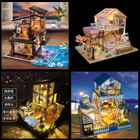 diy小屋大型模型别墅手工制作拼装创意生日公主儿童木质玩具