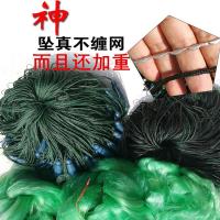 丝绳坠鱼网三层绿丝渔网包坠粘网丝网加粗水库5米10米
