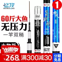 猛攻战将鱼竿手竿超轻超硬28调钓鱼竿碳素台钓竿大物鱼杆