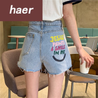 女裤夏女裤春2020春夏新款韩版宽松高腰破洞牛仔裤阔腿短裤学生热裤女ins潮小个子女装裤子