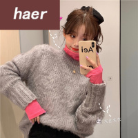 毛衣女韩版学生宽松秋冬2020新款温柔风马海毛外穿套头宽松很仙的长袖针织毛衣女学生毛线衣女