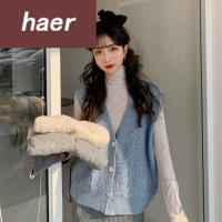 毛衣女韩版学生宽松秋季韩版2020新款慵懒风V领宽松叠穿麻花针织马甲外穿无袖毛衣女毛线衣女