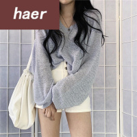 毛衣女韩版学生宽松秋季韩版2020新款慵懒风宽松V领薄款外穿套头长袖针织衫上衣女装毛线衣女