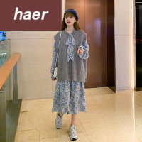 套装连衣裙秋季2020新款温柔风中长款碎花显瘦炸街减龄长袖连衣裙女时尚套装