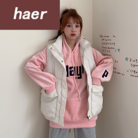 女生秋季外套秋冬2020新款学院风小个子加厚宽松减龄无袖坎肩马甲棉衣外套女装