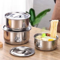 [盆带盖]不锈钢汤盆加厚深带盖油盆打蛋盆汤碗汤锅调料缸