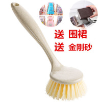 长柄刷2个（送金刚砂1+围裙1） 锅刷洗锅神器洗锅刷不伤锅不沾油带柄长柄刷锅刷子擦锅厨房清洁刷