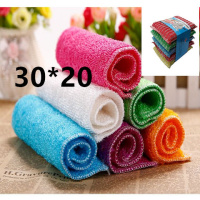 升级版加大加厚4白+4彩送海绵擦一片 洗碗布不沾油 竹纤维洗碗巾[加大加厚8条装]厨房刷碗布清洁抹布