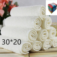 升级版加大加厚8条白色送海绵擦一片 洗碗布不沾油 竹纤维洗碗巾[加大加厚8条装]厨房刷碗布清洁抹布