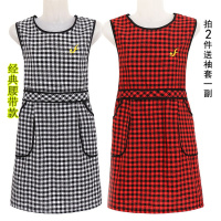 围裙女韩版时尚可爱坎肩厨房工作服防油污做饭罩衣纯棉布上班围兜