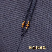 黑色标准款+天然黑玛瑙配珠 简约手工编织玉吊坠挂绳子项链红绳挂坠玉坠翡翠玉佩绳子可调节黑