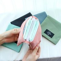 简约纯色卫生棉包月事袋 双层大容量姨妈巾收纳包 卫生巾便携袋子