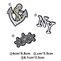 套餐30 黑色刺绣徽章布贴羽绒服衣服补丁贴牛仔裤装饰修补贴布补衣贴新款