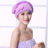 [加厚款]紫色 干帽超强吸水干巾快速擦干头加厚包头巾可爱洗头浴帽女长