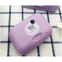 紫色旅行香皂盒1个 旅行皂盒防水密封便携肥皂盒牙刷筒洗漱杯简约旅行套装家用香皂盒