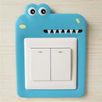蓝鳄鱼 开关贴墙贴套韩简约卡通保护套创意客厅卧室免粘插座开关装饰套