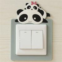 趴趴熊 开关贴墙贴套韩简约卡通保护套创意客厅卧室免粘插座开关装饰套