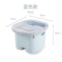 带盖款男款蓝色 加厚泡脚足浴盆按摩泡脚桶家用塑料泡脚盆洗脚盆加高洗脚足浴桶