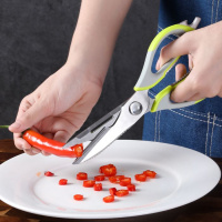 单剪刀(不带刀套) [巧妇必备]厨房多功能剪刀大力剪鸡骨剪杀鱼剪冰箱不锈钢锋利