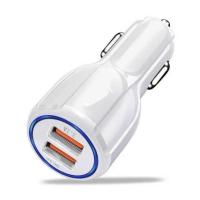 一拖三车载充电器多功能车充12v24汽车充一拖二点烟器转换usb手机|车载双口车充[白色]