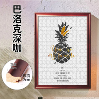 实木拼图相框1000片500片2000片装裱画框架挂墙定制5075定|巴洛克深咖啡 37.8x58.8图