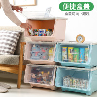 整理箱子收纳盒衣服儿童收玩具前开式收纳箱储物箱筐食塑料侧开