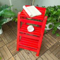 梯子家用折叠多功能加厚室内两用登梯实木三步人字梯凳爬梯步梯|喜庆红(三步65cm)
