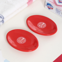 结婚牙刷杯套装情侣洗漱杯子陪嫁用品新婚牙杯一对红色刷牙漱口杯|红色肥皂碟刻囍(两个)