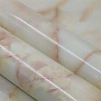 自粘家用厨房灶台防油贴纸浴室卫生间阳台耐磨大理石纹防水墙贴纸|宫廷玉 40厘米宽*2米长（两件送工具）