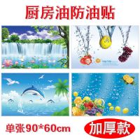 加厚厨房防油贴纸灶台橱柜精美贴花耐高温防油水自粘油烟机墙贴画|[鹅戏水+杂果+回家+水珠]4张 需要刮板