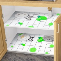 橱柜防水防潮垫厨房防油防火耐高温贴纸桌子灶台用面墙纸自粘壁纸|(加厚)雅清柠檬60cm宽x5米长+工具一套 大