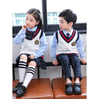 热卖幼儿园园服春秋套装毛衣英伦学院风男女小学生儿童校服班服三件套